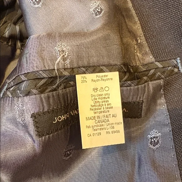 John Varvatos USA Men’s Blue Blazer Size 44R - Picture 4 of 6